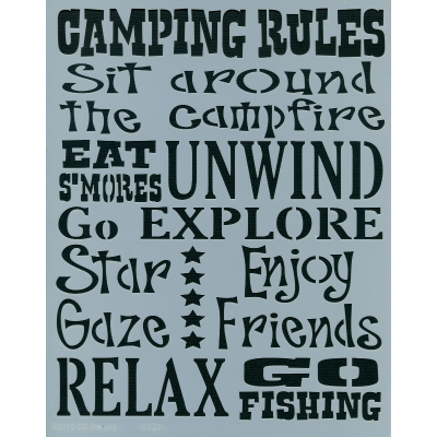 Camping Rules Stencil