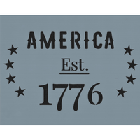 America Est 1776 Stencil