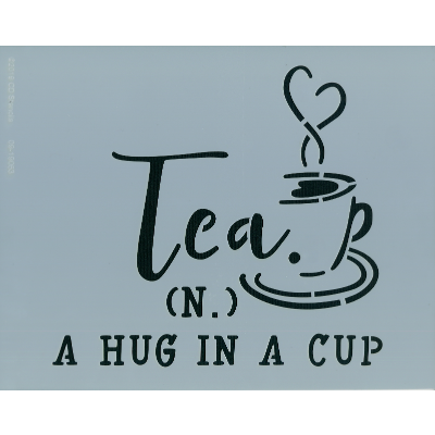 Hug in a Cup Stencil