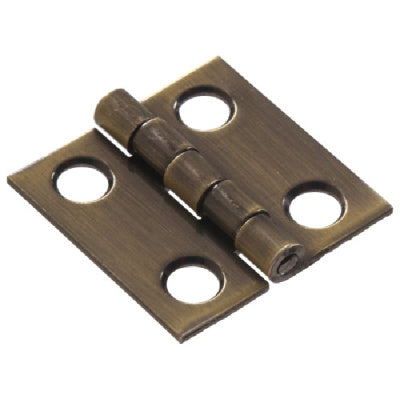 1" x 1" Solid Brass Broad Hinges, Antique, Brass Finish - 2 pack