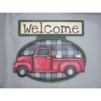 Red Truck Welcome Plaque E-Pattern