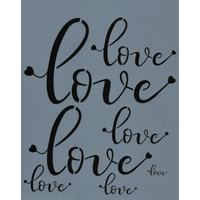 Love with Hearts Stencil
