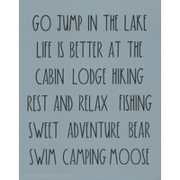 Dunn Inspired Outdoors Words Stencil