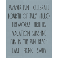 Dunn Inspired Summer Words Stencil