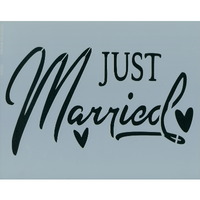 Just Married Stencil