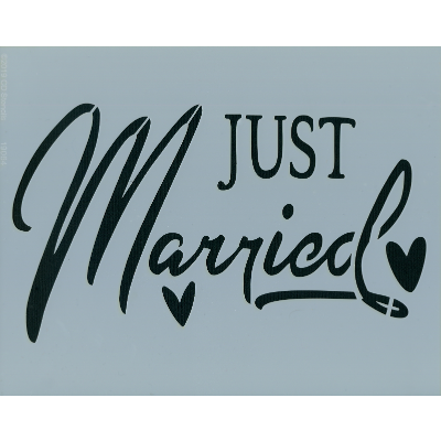 Just Married Stencil
