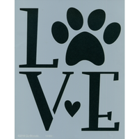 Love Paw Print Stencil
