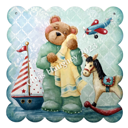 Beary Sweet Dreams Boy Plaque E-Pattern by Chris Haughey