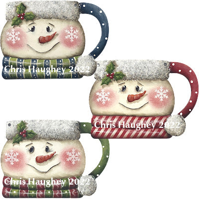Snowy Mug Ornaments E-Pattern by Chris Haughey