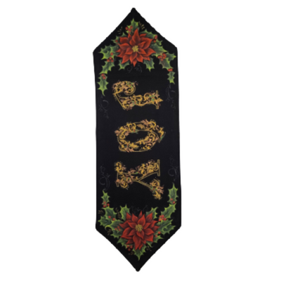 Poinsettia Holiday Runner (Fabric Painting) E-Pattern by Wendy Fahey