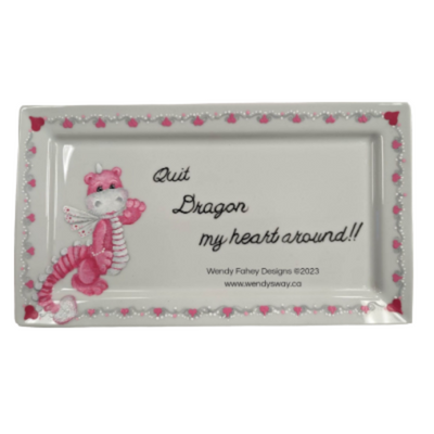 Quit Dragon My Heart Around (Glass Painting) E-Pattern by Wendy Fahey