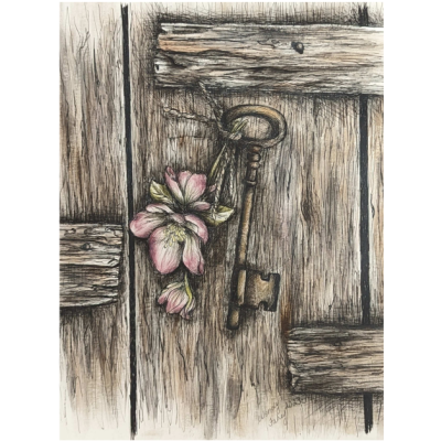 Key to The Past (Pen & Ink) E-Pattern by Wendy Fahey