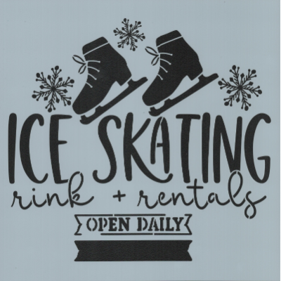 Roller Rink Skate Rentals Sign Ice Skating Rink & Rentals Stencil | Cupboard Distributing