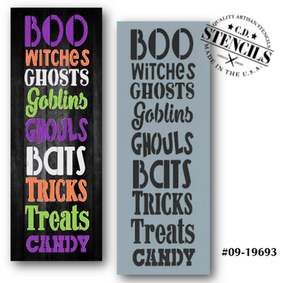 Boo Witches Ghosts Stencil