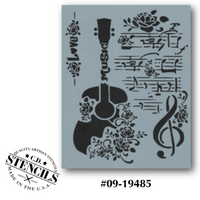 Guitar Collage Stencil