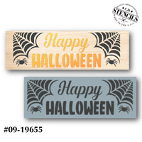 Happy Halloween Spiderwebs Stencil