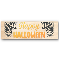 Happy Halloween Spiderwebs Stencil