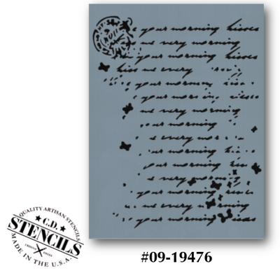Postmark Script Collage Stencil