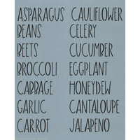 Garden Labels: Fruit & Veggies #1 Stencil