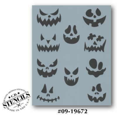 Spooky Faces Stencil