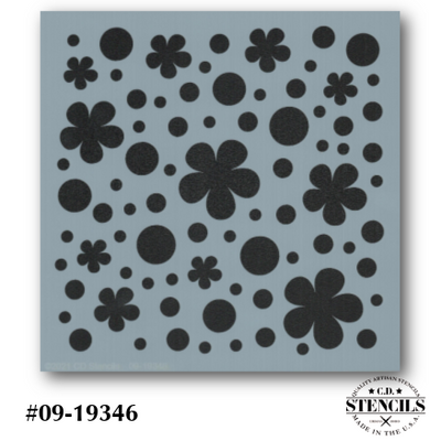 Floral Dot Background Stencil