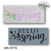 Hello Spring Stencil