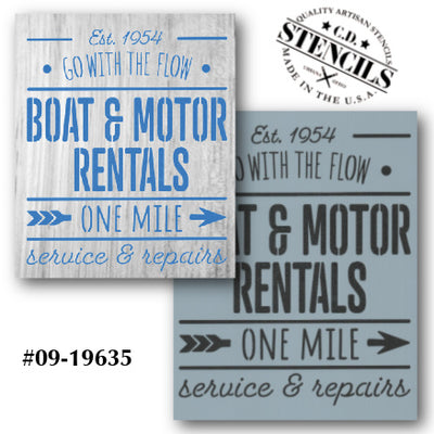 Boat and Motor Rentals Stencil