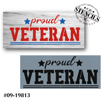 Proud Veteran Stencil