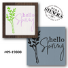 Hello Spring Greenery Stencil