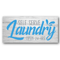 Self Serve Laundry 24 Hours Stencil