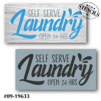 Self Serve Laundry 24 Hours Stencil