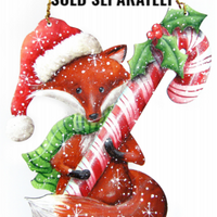 Foxy Candy Cane Ornament