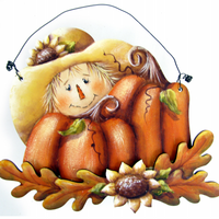 Wood Scarecrow Pumpkin Ornament Kit