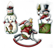 Frolicking Snowmen Ornaments E-Pattern by Chris Haughey