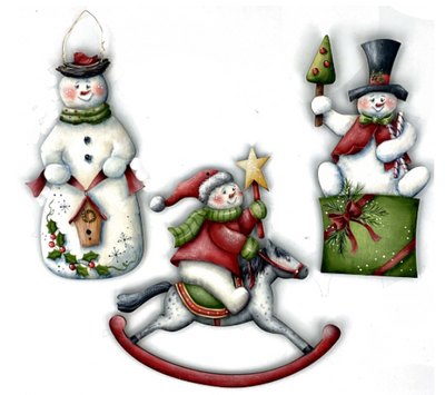 Frolicking Snowmen Ornaments E-Pattern by Chris Haughey