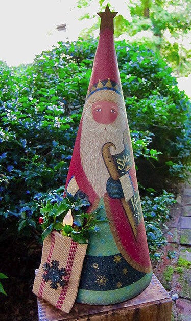 Snow King Cone Santa Pattern by Cynthia Erekson