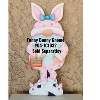 Funny Bunny Gnome Plaque