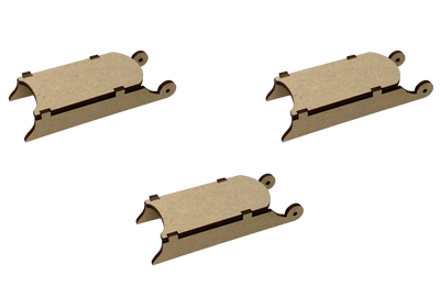 3-1/2 in. Mini Wooden Sled - Set of 3 Ornaments
