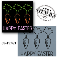Happy Easter Carrot Stencil