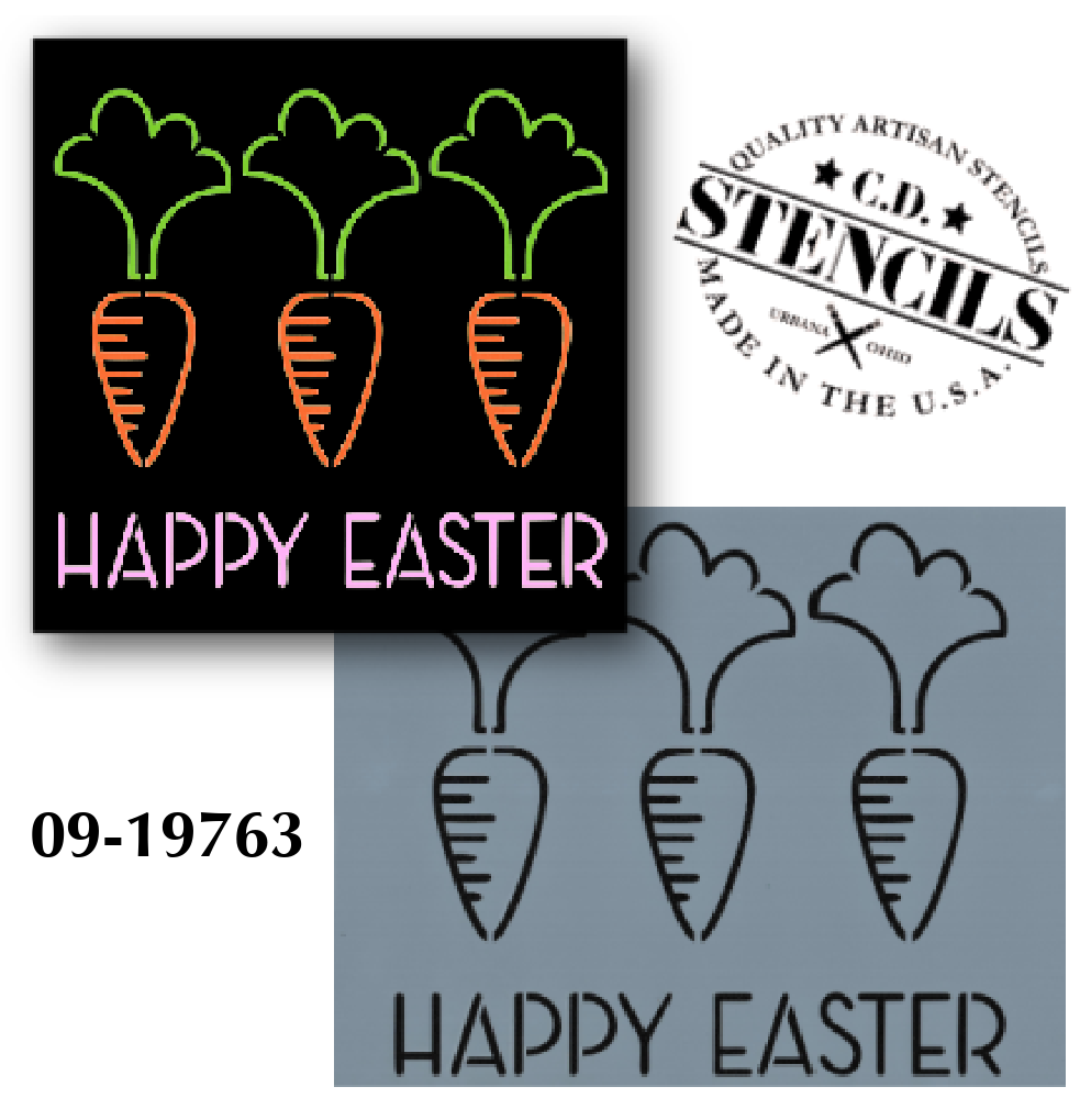 Happy Easter Carrot Stencil