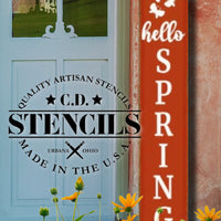 Porch Sign: Hello Spring Stencil