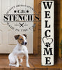 Porch Sign: Welcome Paw Stencil